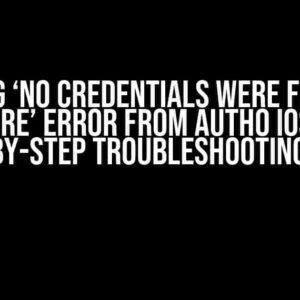 Getting ‘No credentials were found in the store’ error from Auth0 iOS SDK: A Step-by-Step Troubleshooting Guide